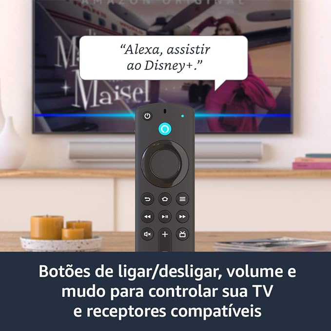 Fire Stick TV | Com Controle Remoto por Voz com Alexa + 2000 canais liberados, filmes e séries.